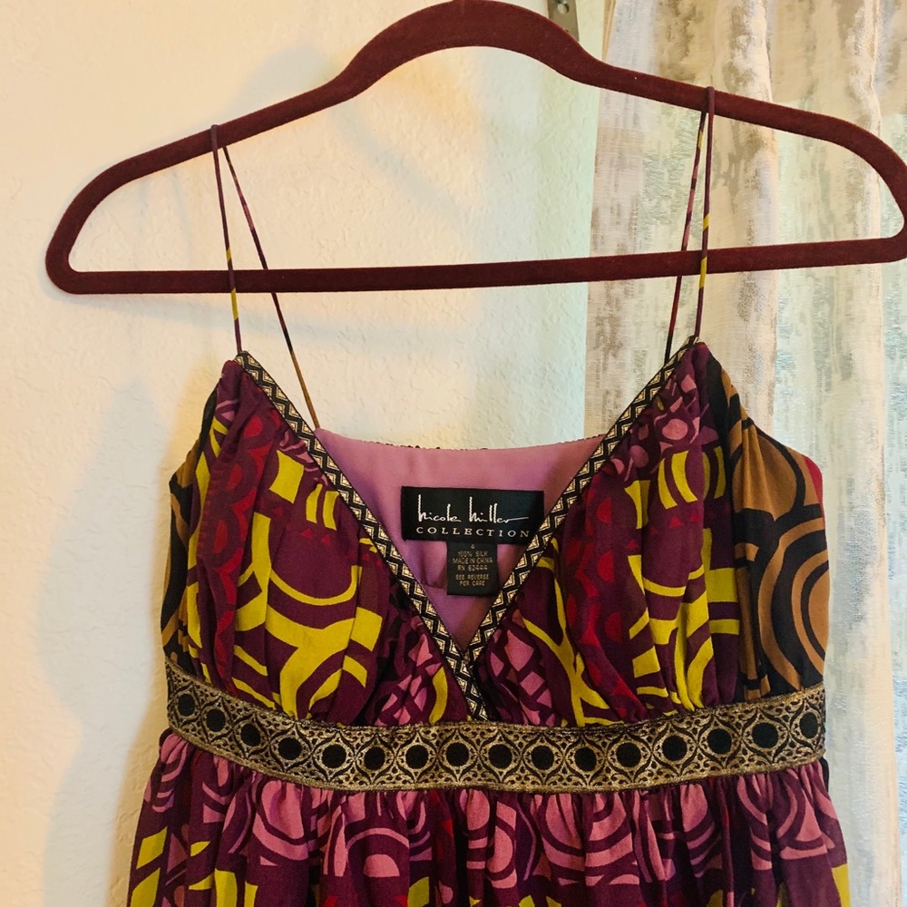 Medallion silk midi slip dress